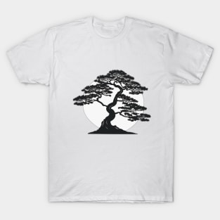 Moonlit Bonsai Silhouette No. 566 T-Shirt